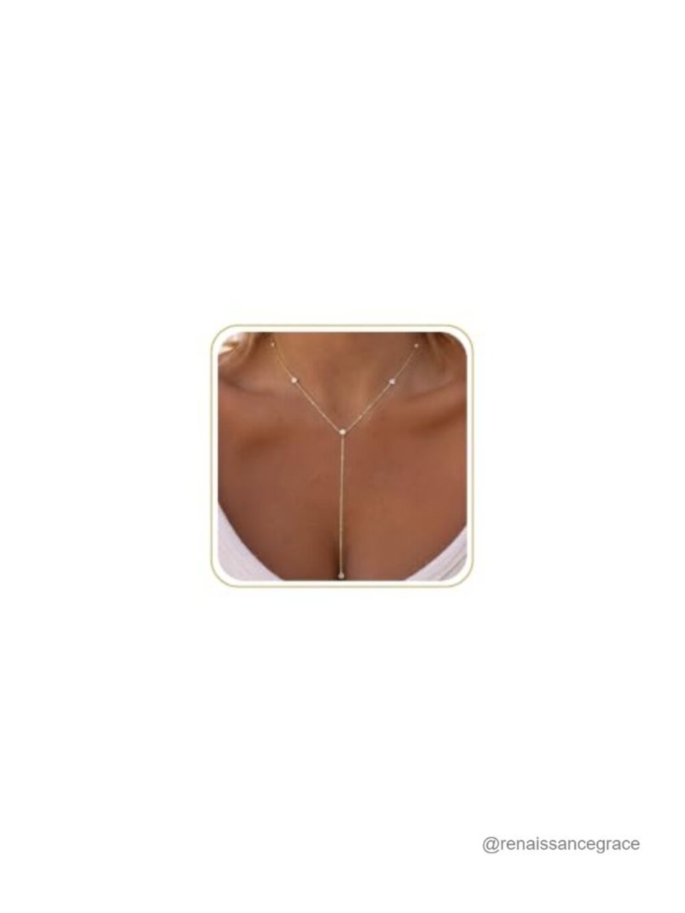 Dainty Diamond Lariat Y Necklace Women Long Necklace Gold Plated